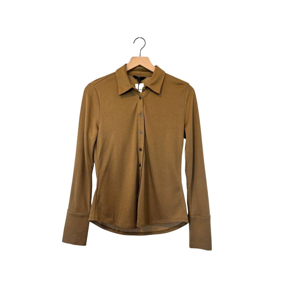 Banana Republic Long Sleeve Collared Button Down Soft Cotton Tan Women's NWT S